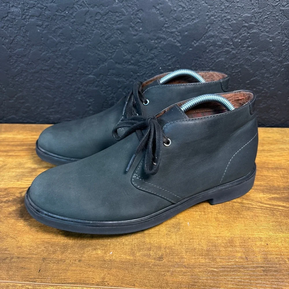 Clarks Bushacre 3 Black Leather Chukka Desert Boots Mens Size 8.5M